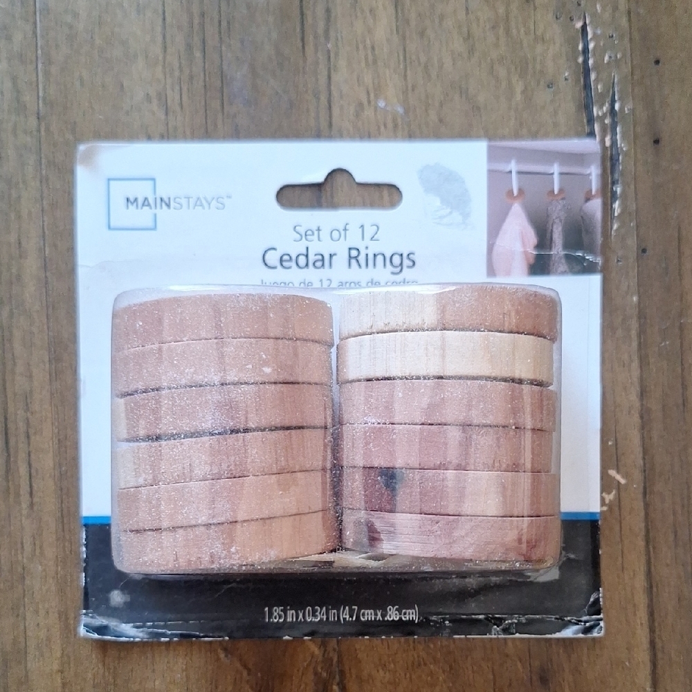 🎁Mainstays Cedar Rings Set Of 12 - Natural Wood